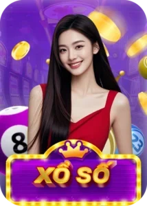 Thẻ sảnh xổ số SUN52 với người mẫu và nút vào chơi