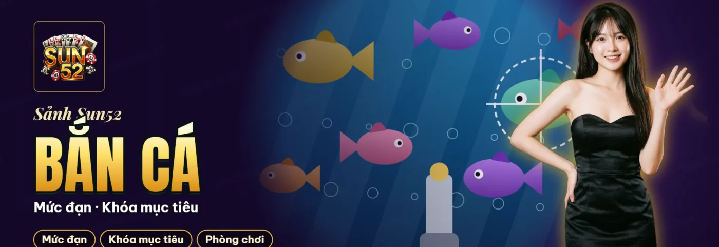 Màn hình game bắn cá với pháo, đạn và đàn cá nhiều kích thước dưới đáy biển